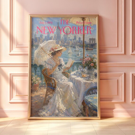 The New Yorker July 1 1974 Woman Reading on Terrace Painting Poster