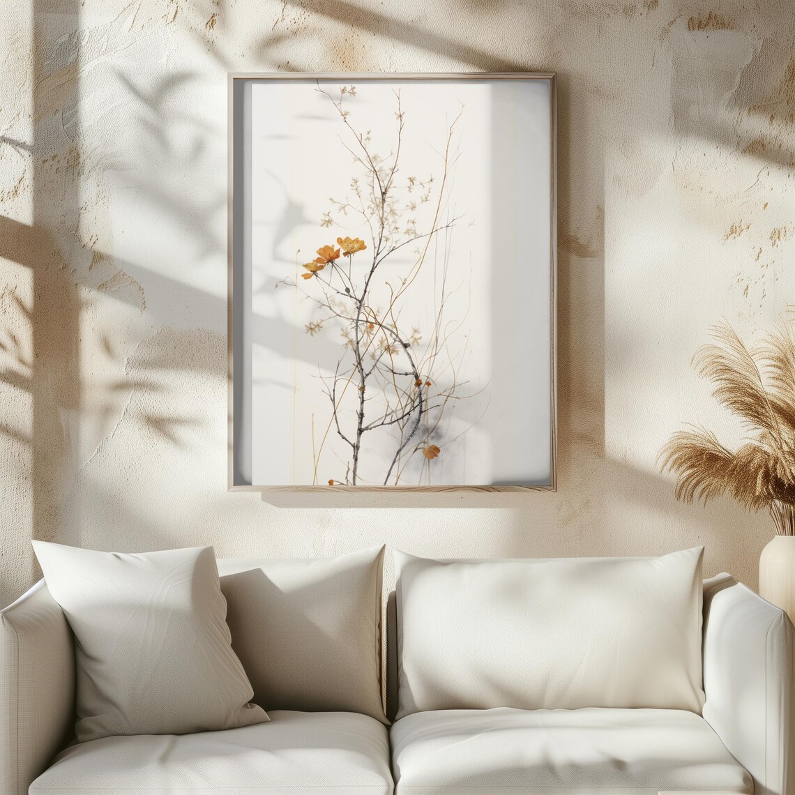 Minimalist Botanical Flower and Branch Art Print - Image 3