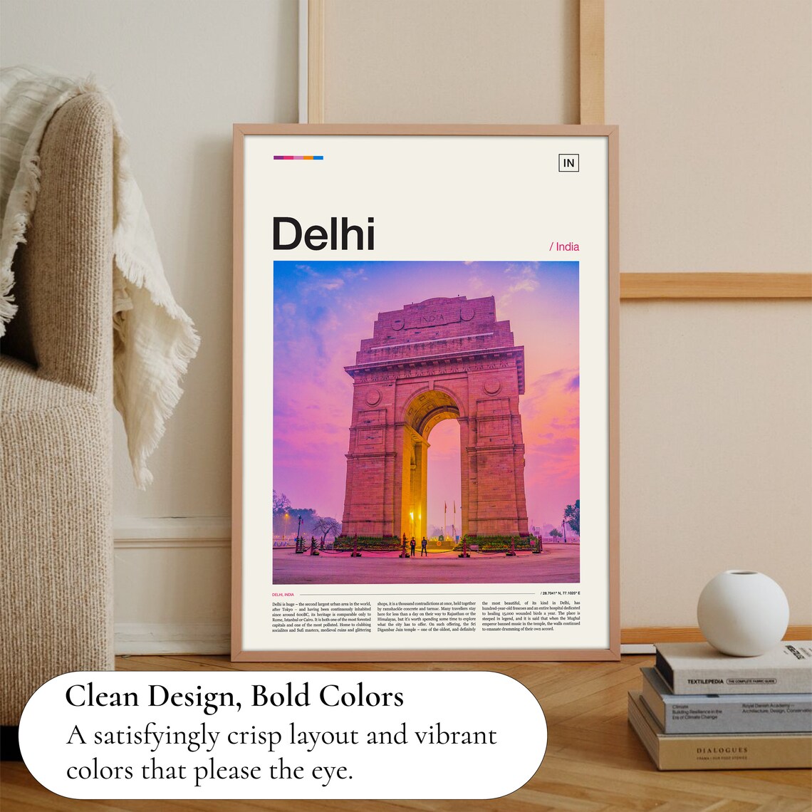 Delhi India Gate Sunset Monument Photo Travel Poster Decor Art Gift - Image 3