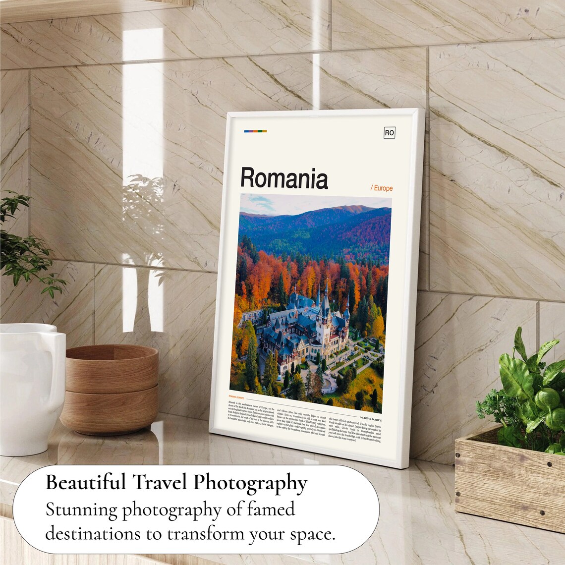 Romania Peles Castle Autumn Forest Transylvania Europe Poster - Image 4