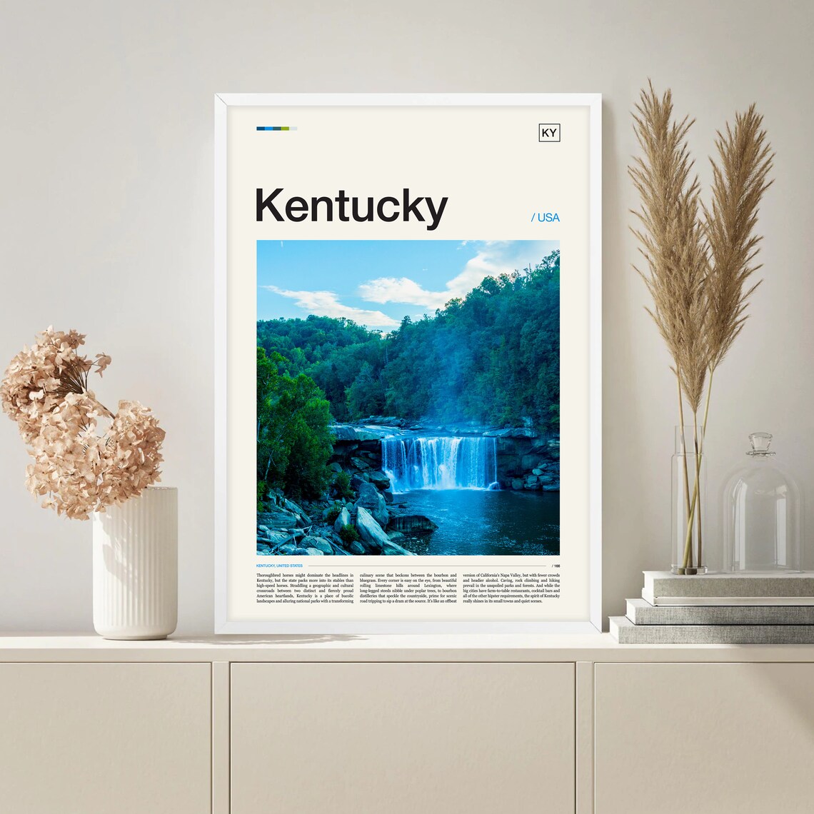 Kentucky Waterfall Forest Scenic Landscape Editorial Travel Poster - Image 4
