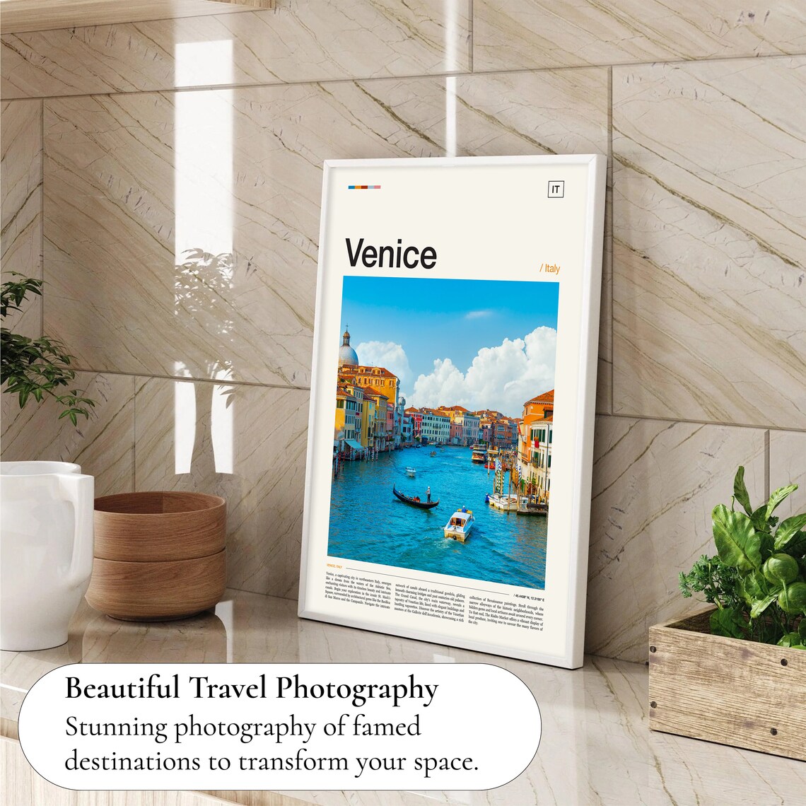 Venice Grand Canal Gondolas Italy Colorful Waterfront Photo Poster - Image 4