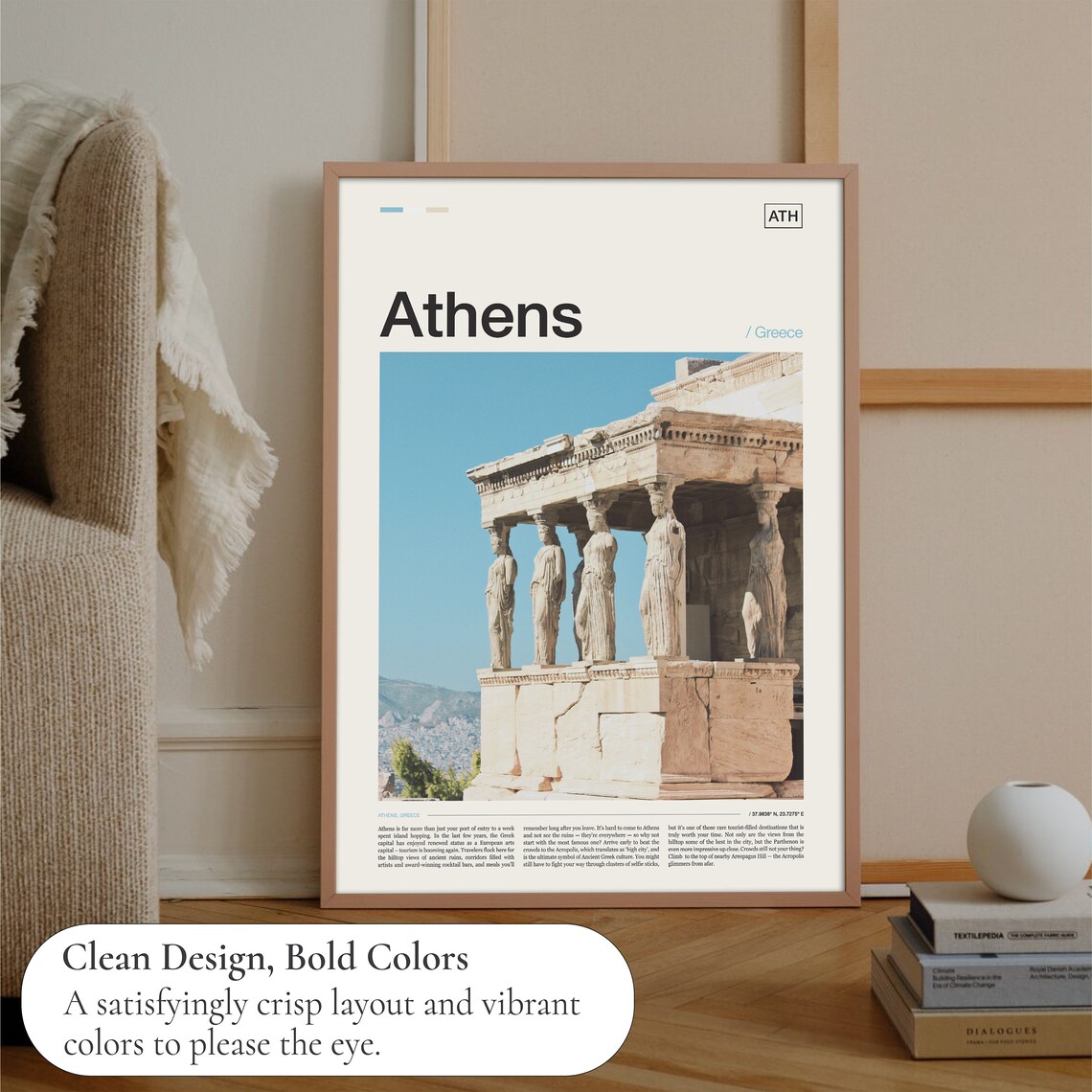 Athens Greece Travel Poster, Athens Wall Art - Image 3