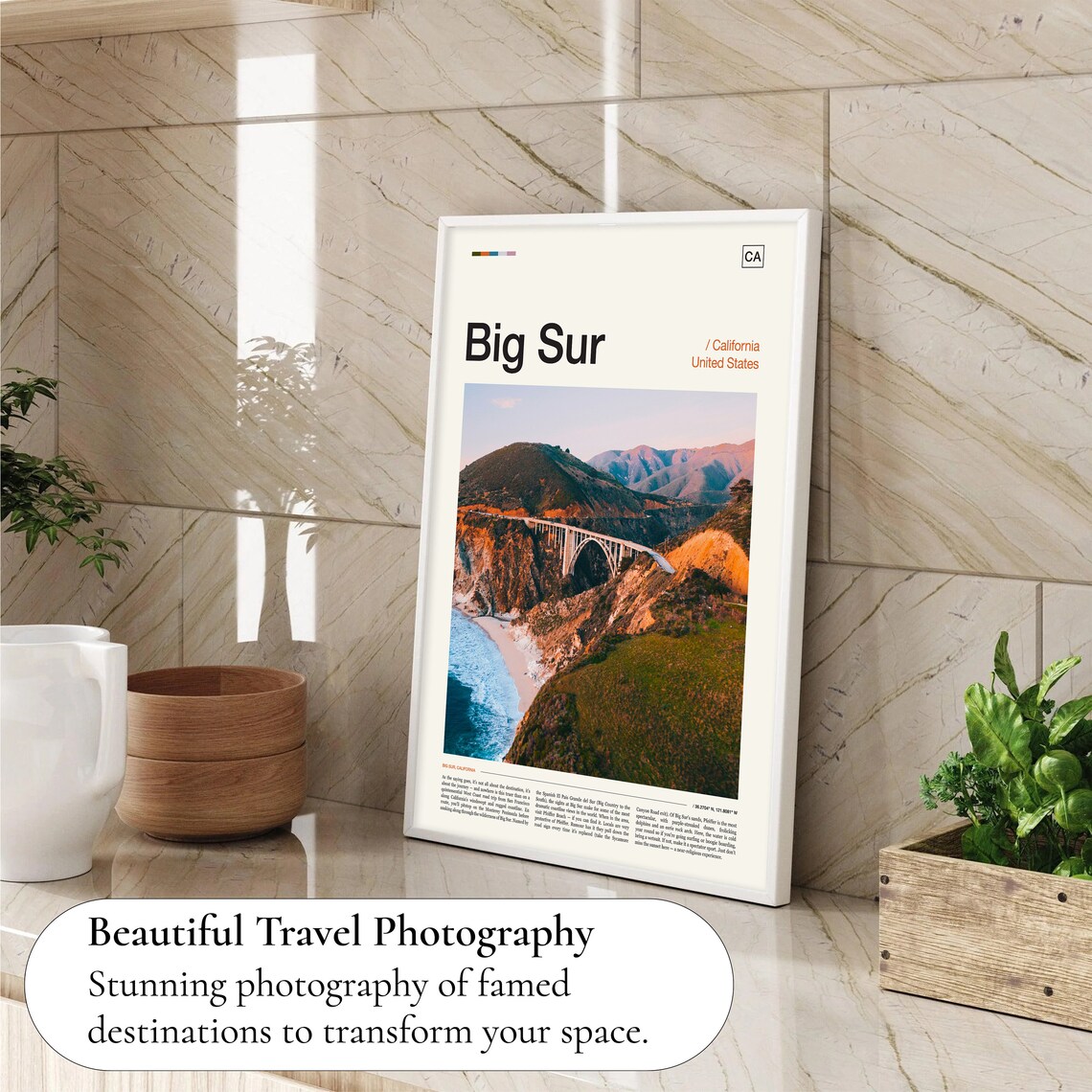 Big Sur Travel Poster, Coastal Landscape Art Print - Image 4