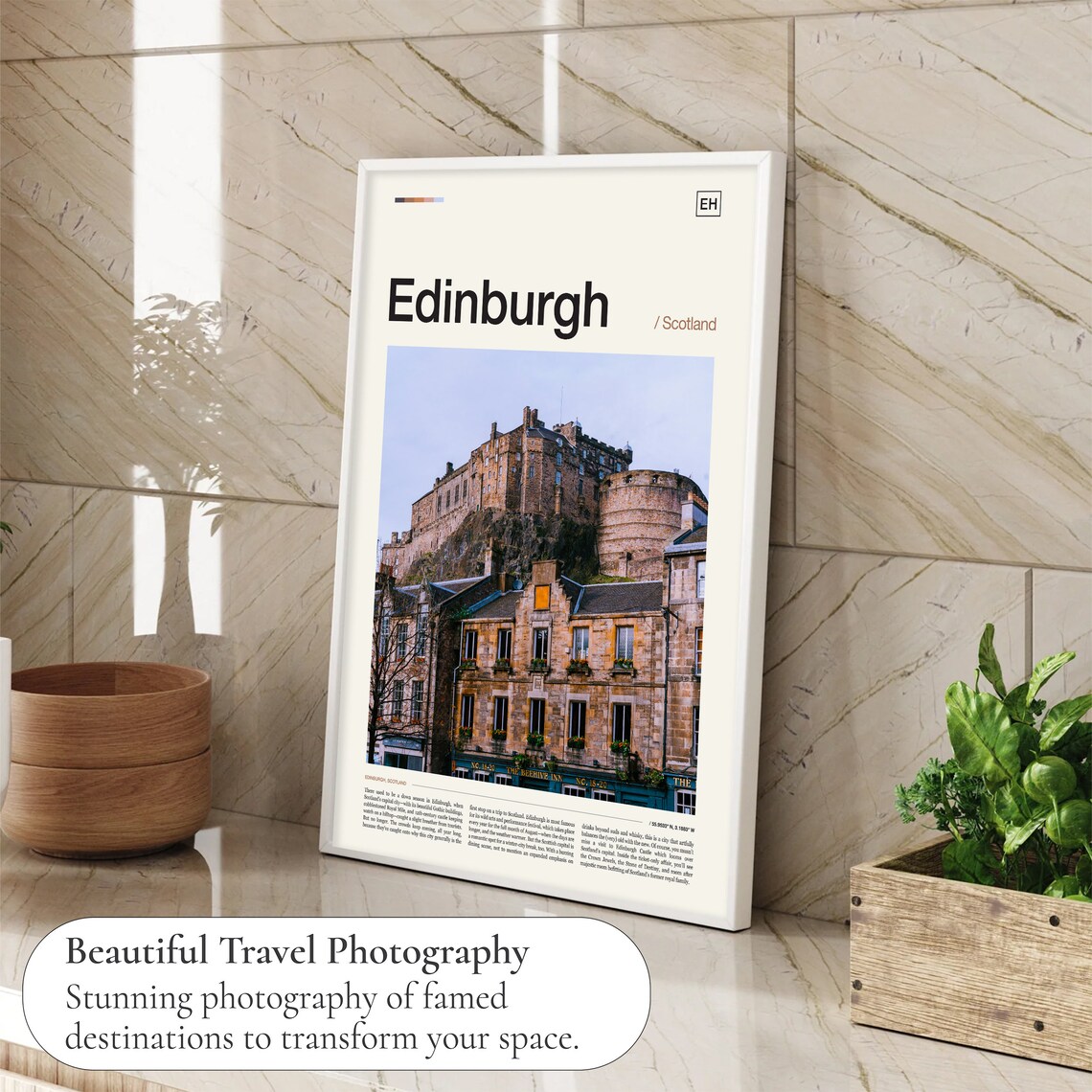 Edinburgh Travel Poster, Scotland Skyline Art - Image 4