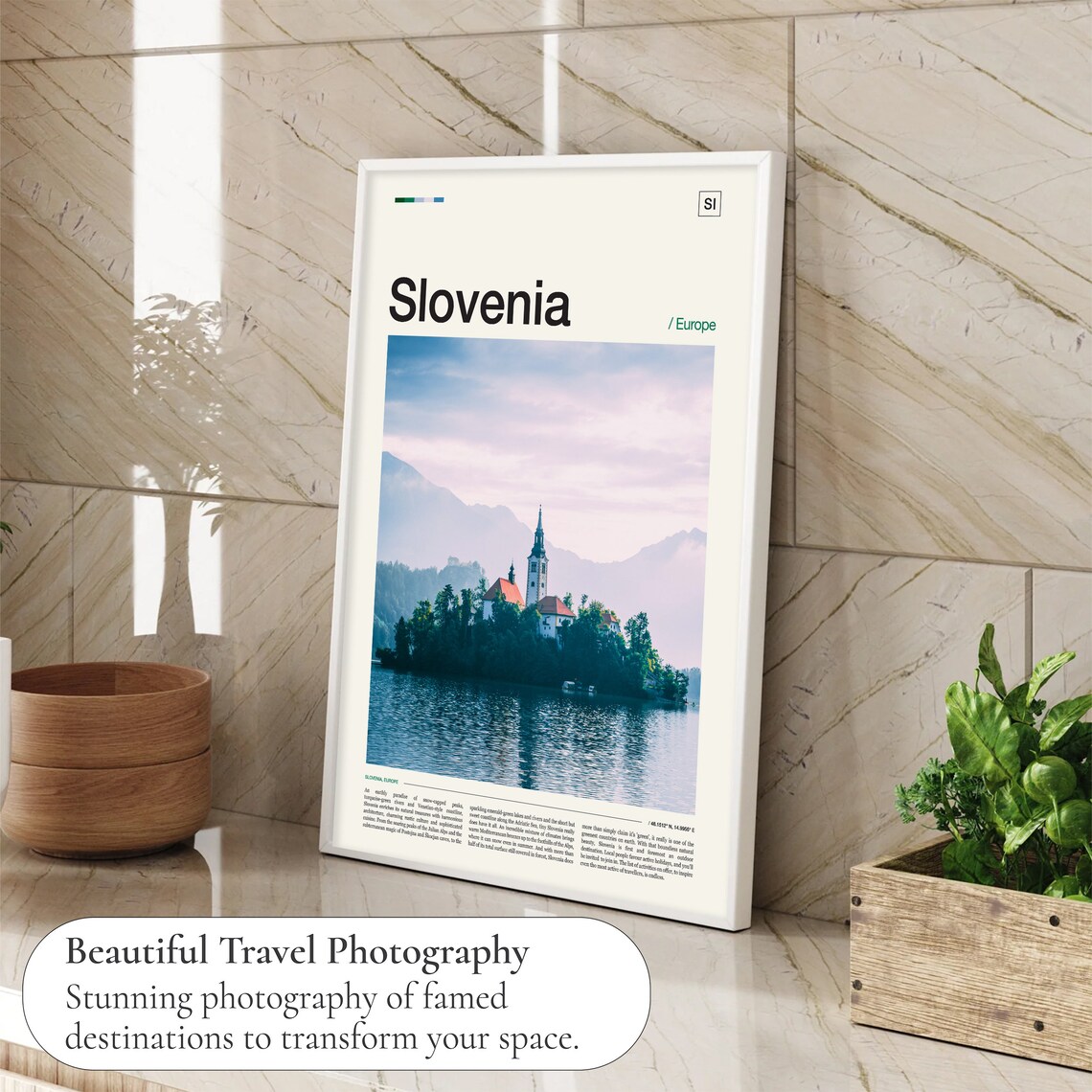 Slovenia Europe Lake Bled Island Church Mountain Photo Travel Poster - Image 4