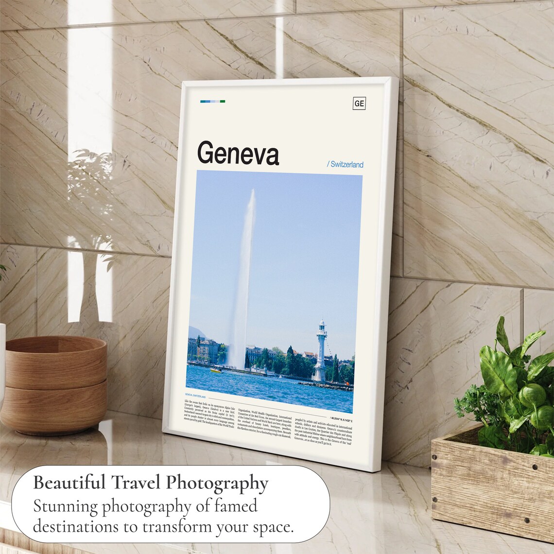 Geneva Travel Poster, Switzerland Wall Art Print - Image 4