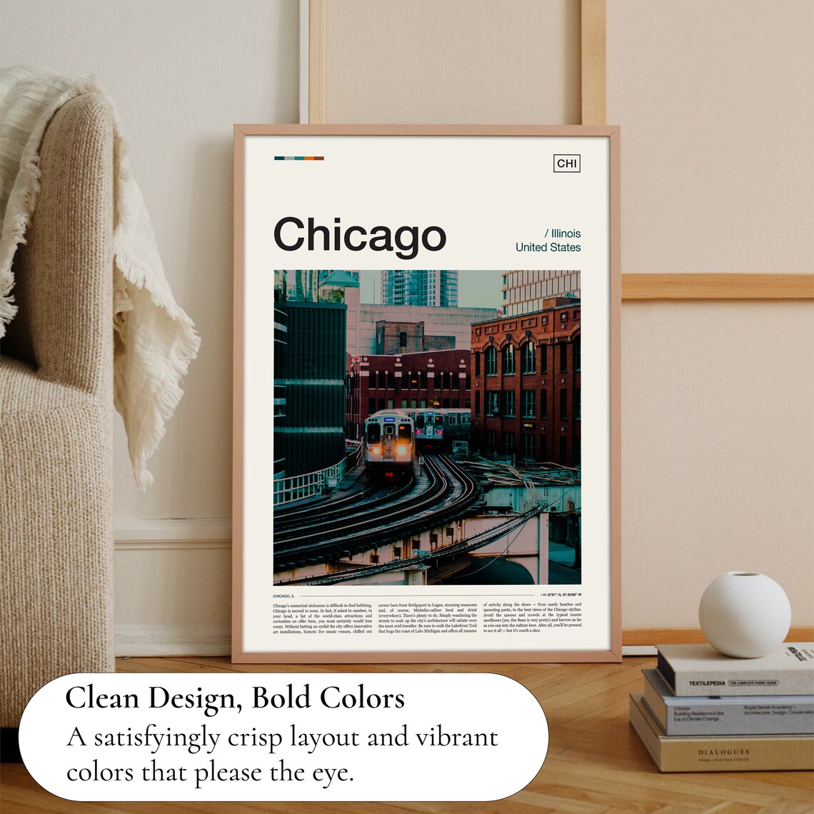 Chicago Travel Poster, City Art Print - Image 3