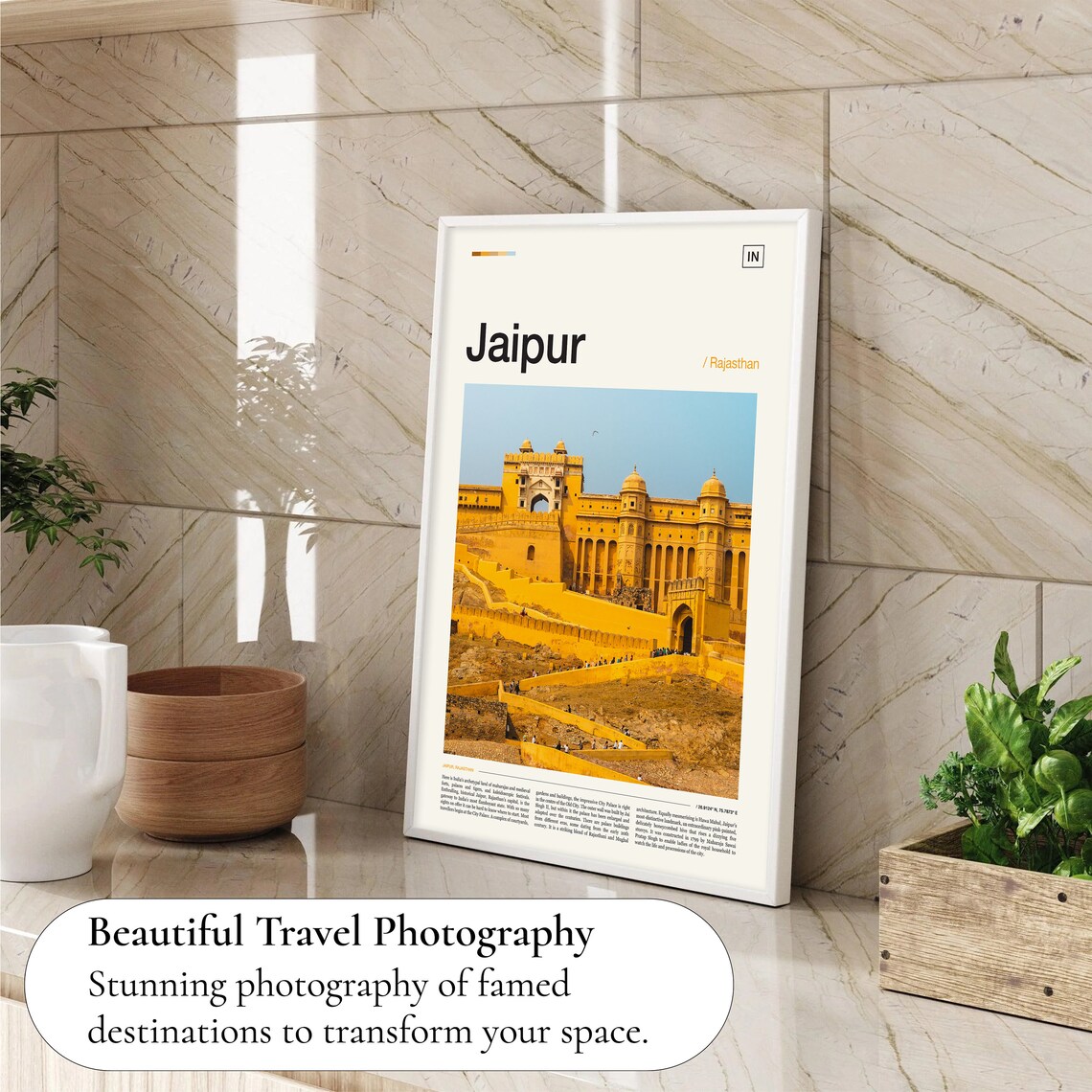 Jaipur Amber Fort Golden Palace Rajasthan India Landmark Poster - Image 4