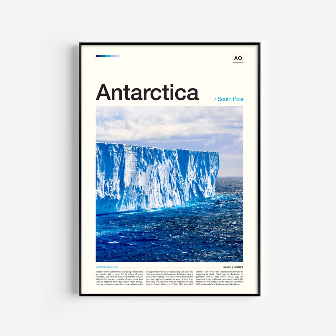 Antarctica Giant Iceberg Wall South Pole Polar Travel Poster