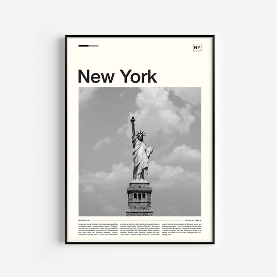 New York Black And White Travel Poster, Manhattan