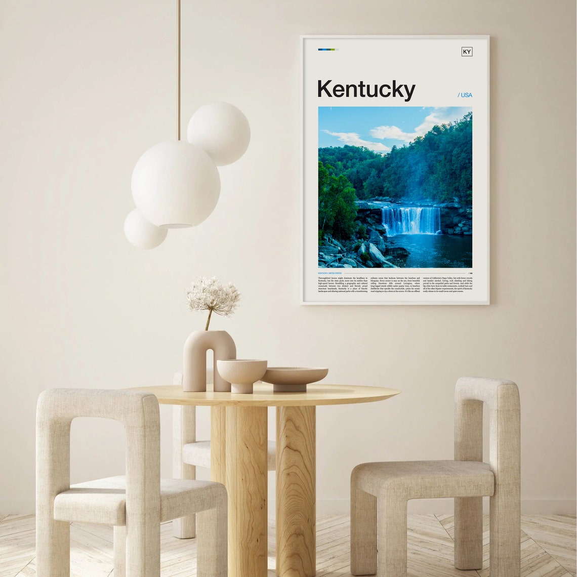 Kentucky Waterfall Forest Scenic Landscape Editorial Travel Poster - Image 5