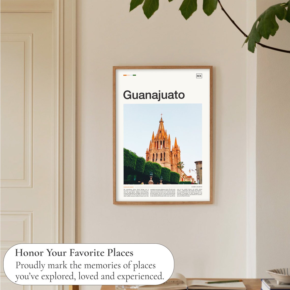 Guanajuato Mexico Pink Neo Gothic Church Editorial Travel Poster - Image 5