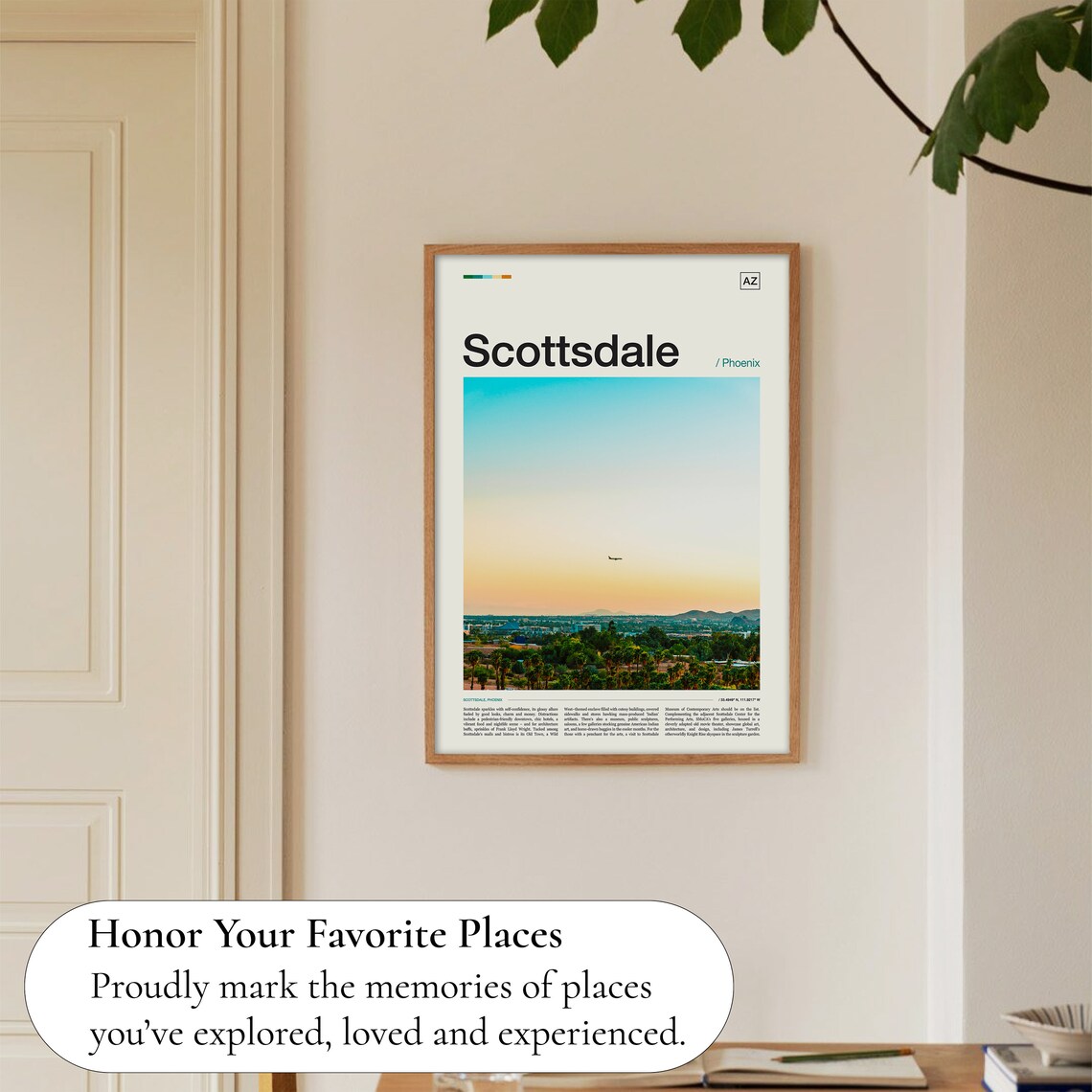 Scottsdale Phoenix Sunset Skyline Palms Desert City Travel Poster - Image 5