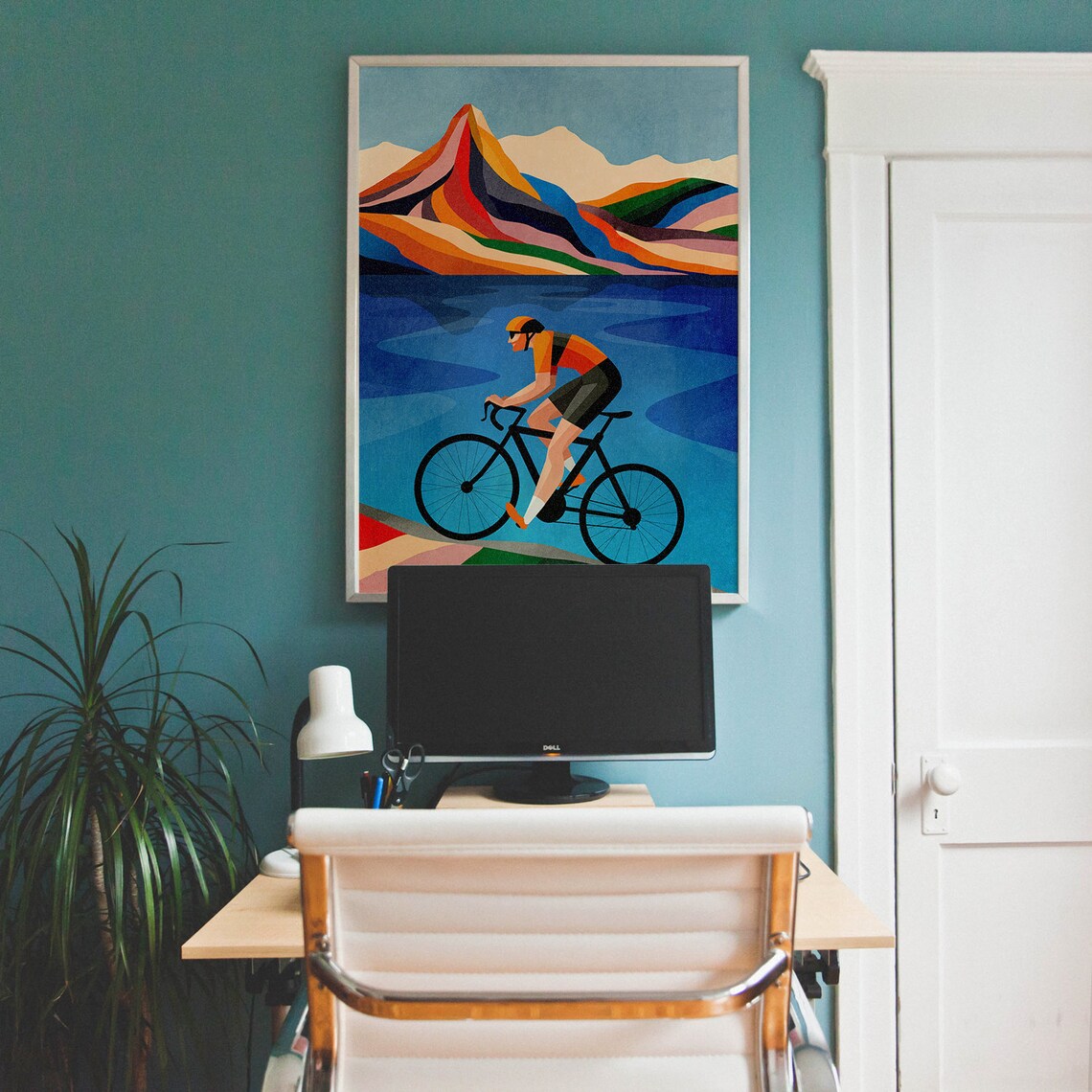 Cycling Landscape Art Print, Mountain Ride - Image 4