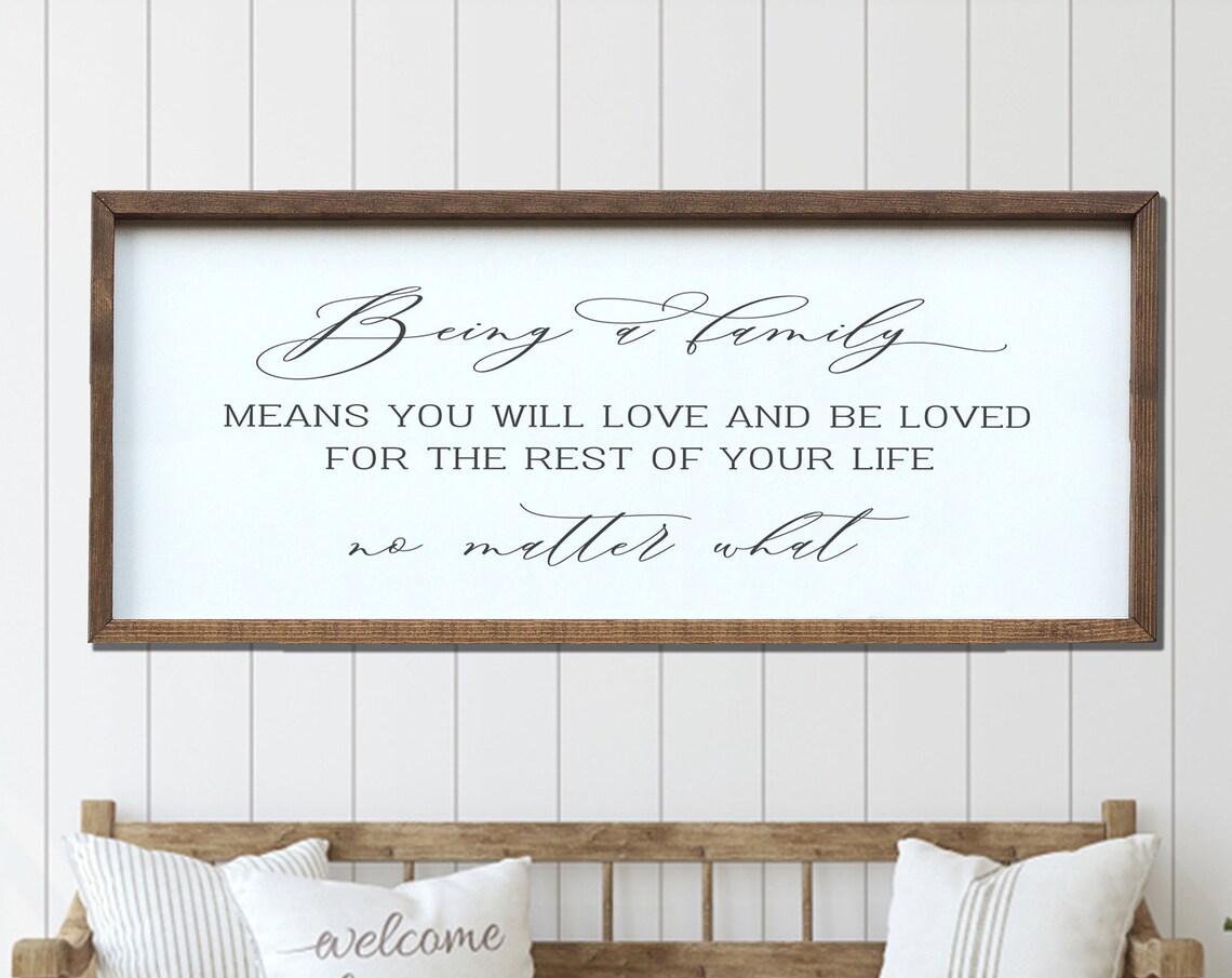 Family Sign Being a Family Means Living Room Art Print - Image 2
