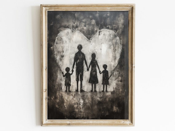 Family Wall Art Farmhouse Family Wall Decor Rustic Family Sign Family Love Decor Mother Father Daughter Gift Wall Art