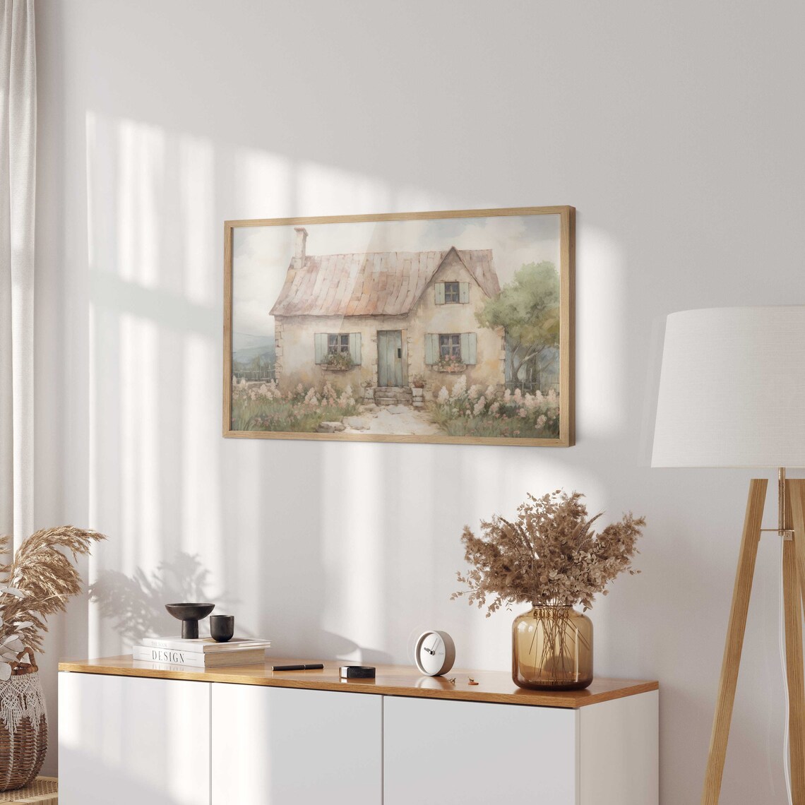 Stone Cottage Print, French Countryside Art Print - Image 2