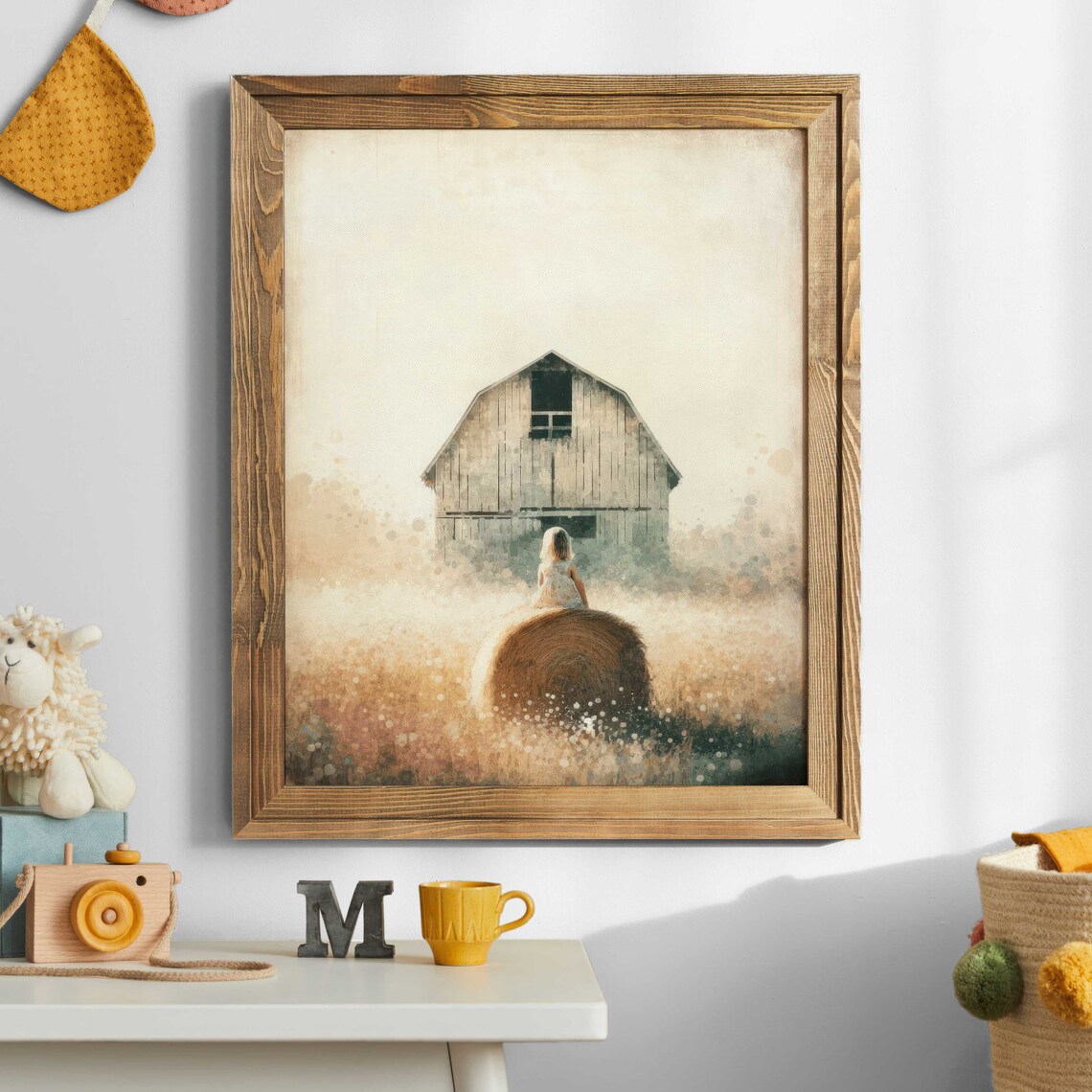 Little Farm Girl Print, Farmhouse Nursery Decor - Image 3