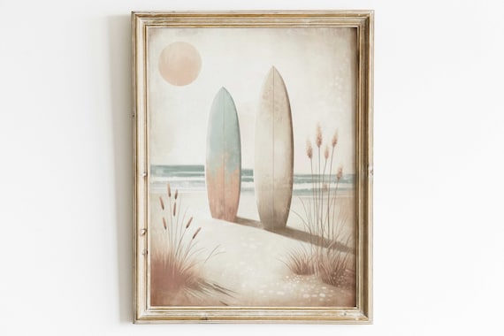 Surfing Wall Decor Surfboard Print Beach Painting Surfing Art Surfer Gift Surfing Wall Art Serene Beach Wall Decor Wall Art