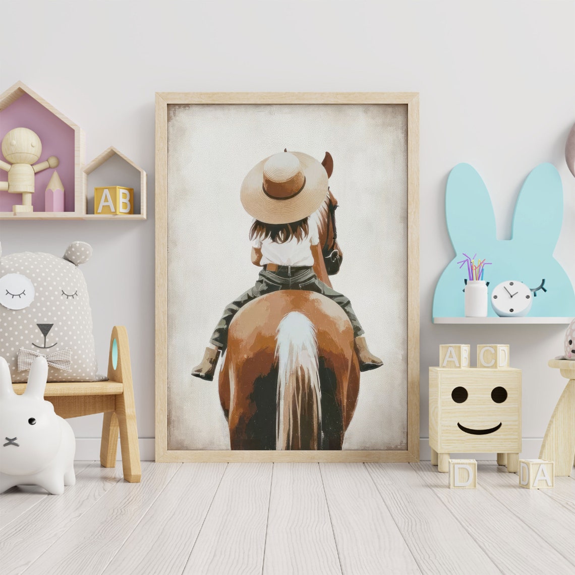 Girl And Horse Wall Art Horse Print Girls Room Horse Art Horse Art For Little Girls Horse Riding Art Horse Print - Image 3