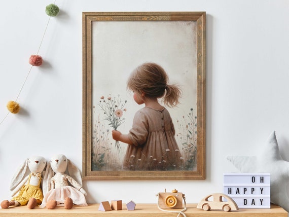 Wildflower Nursery Decor, Girls Bedroom Art Print