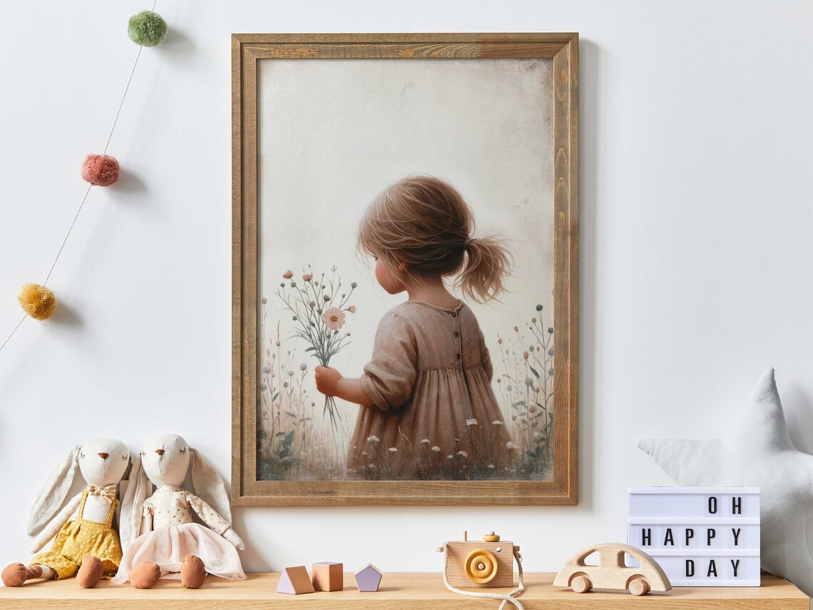 Wildflower Nursery Decor, Girls Bedroom Art Print
