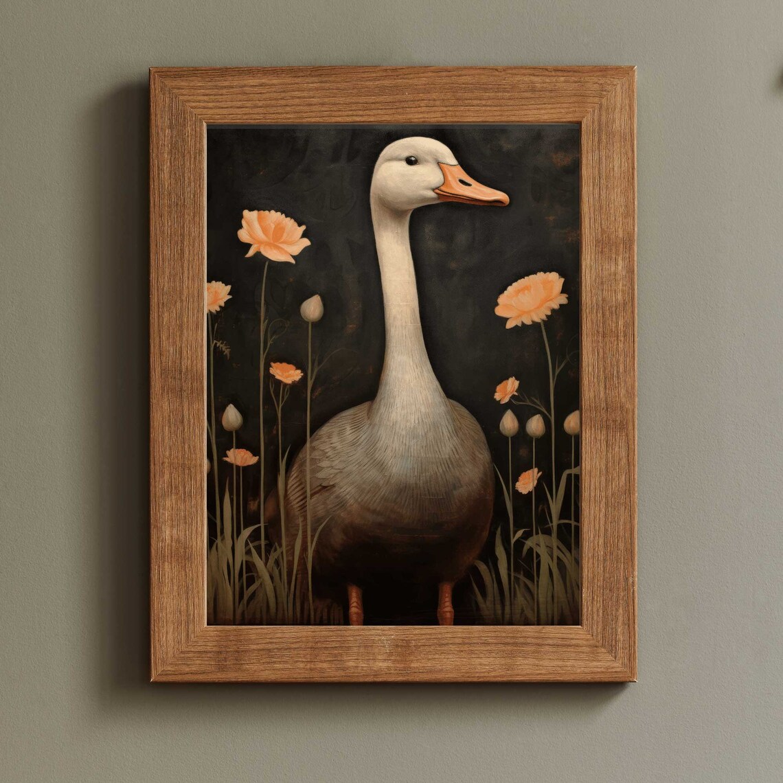 Goose Print Vintage Farmhouse Animal Art Print - Image 2
