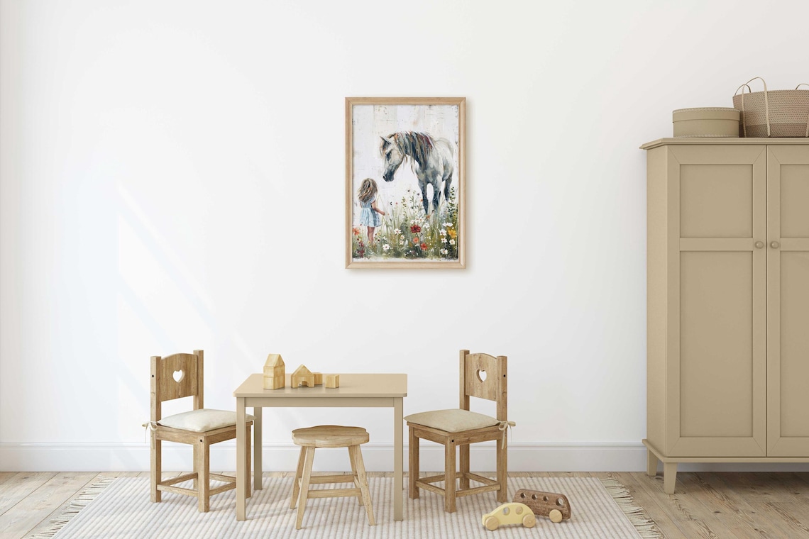Horse Nursery Art Print, Rustic Equestrian Decor - Image 2