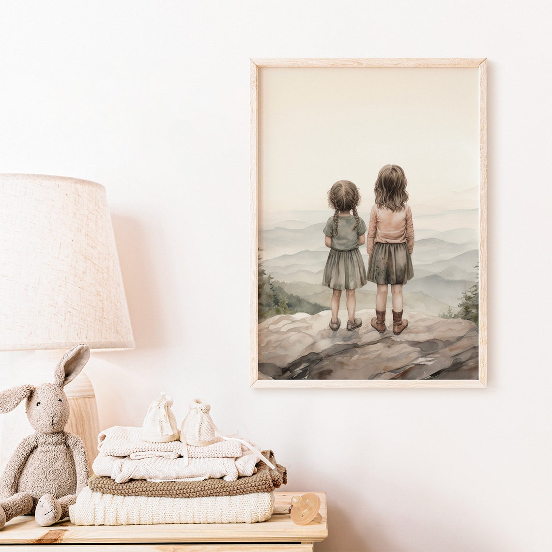 Sisters Bedroom Decor Sisters Room Print Little Girls Room Painting Best Friends Wall Art Cute Adventure Decor For Girls - Image 2