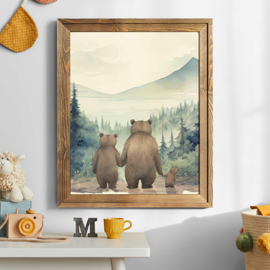 Bear Family Print, Woodland Nursery Animal Art - Image 5
