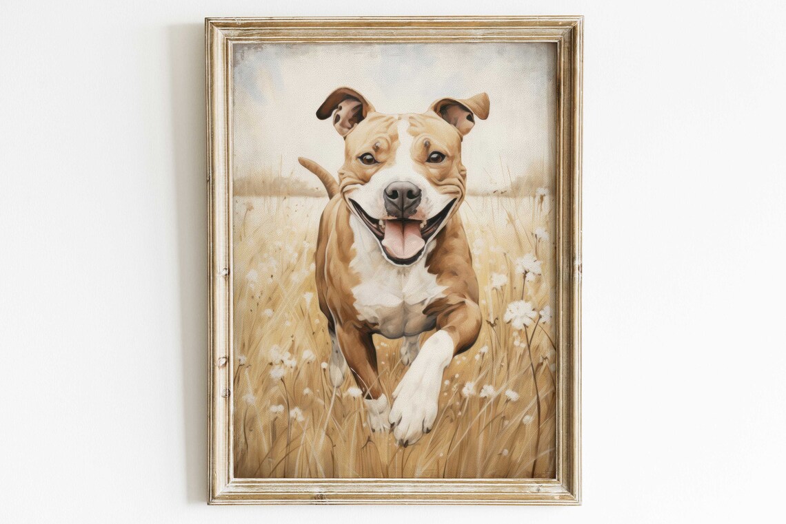 Staffordshire Bull Terrier Wall Art Staffy Mom Dad Gift Stafford Dog Portrait Staffordshire Bull Terrier Print Dog Decor - Image 2