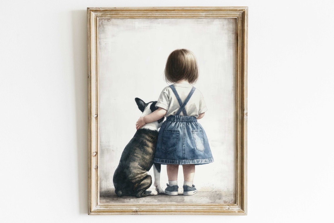 French Bulldog Print Frenchie Art Nursery Dog Nursery Decor Girl Dog Painting Girls Room Decor Bulldog Painting Dog Decor - Image 3