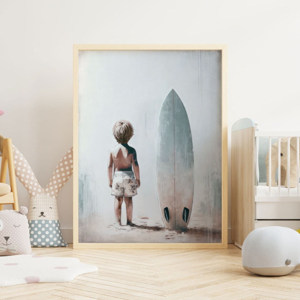 Surfing Nursery Decor, Boy Surfer Beach Art Print - Image 2