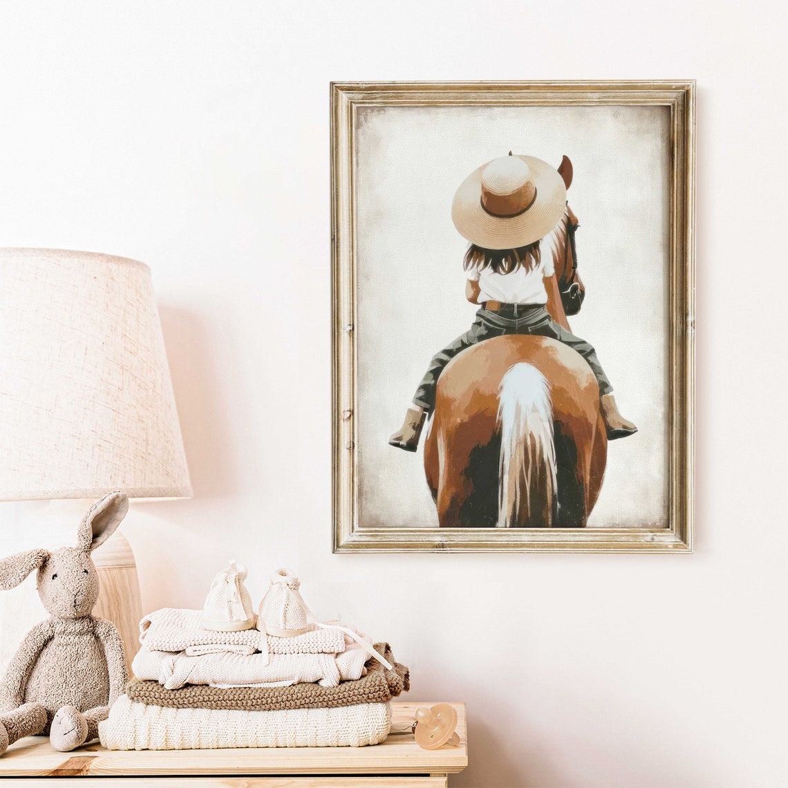 Girl And Horse Wall Art Horse Print Girls Room Horse Art Horse Art For Little Girls Horse Riding Art Horse Print - Image 2