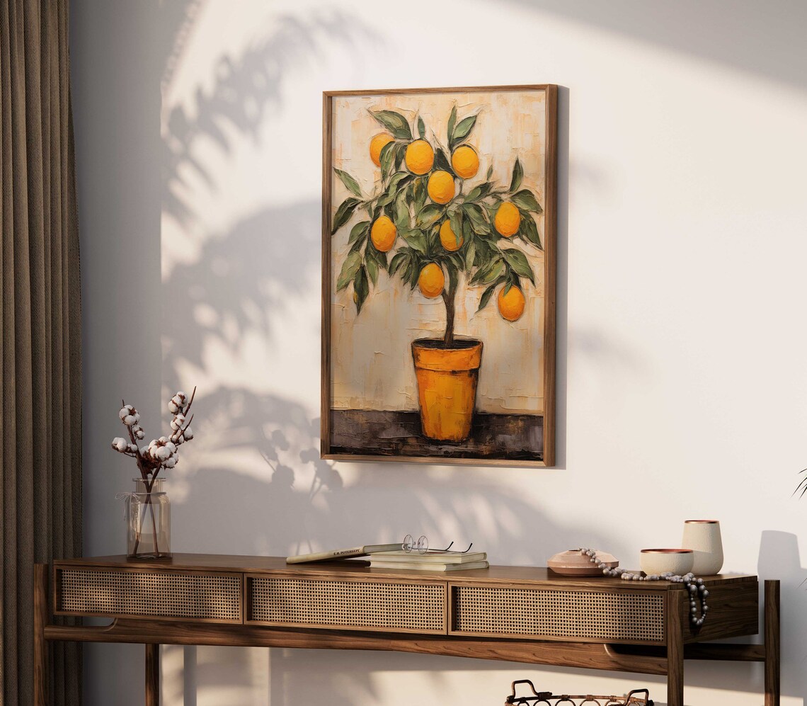 Vintage Orange Tree Art Print, Mediterranean Citrus - Image 2