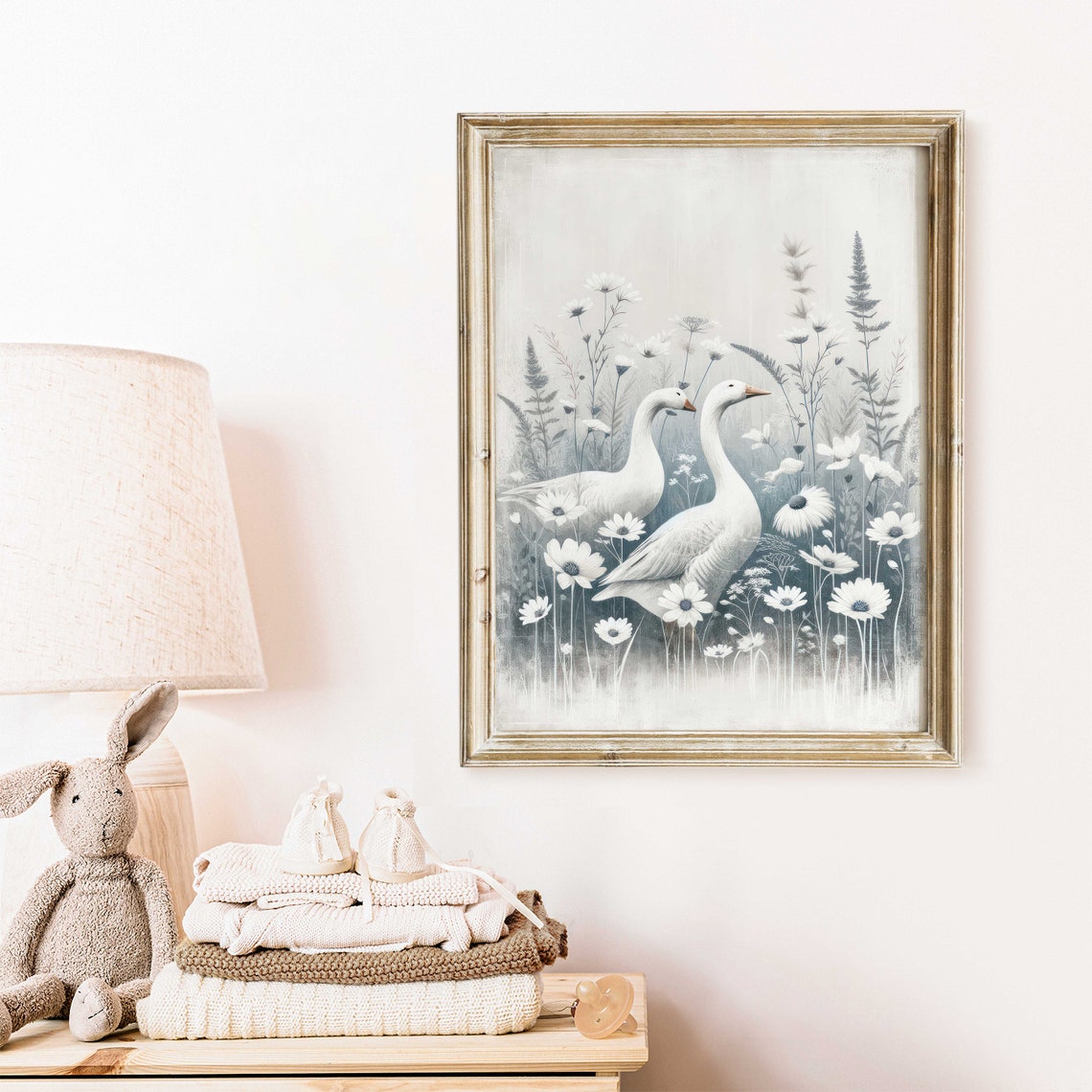 Goose Art Print Farm Goose Wall Art Vintage Farm Animal Print Farmhouse Style Decor Country Home Decor Farmhouse Art - Image 2