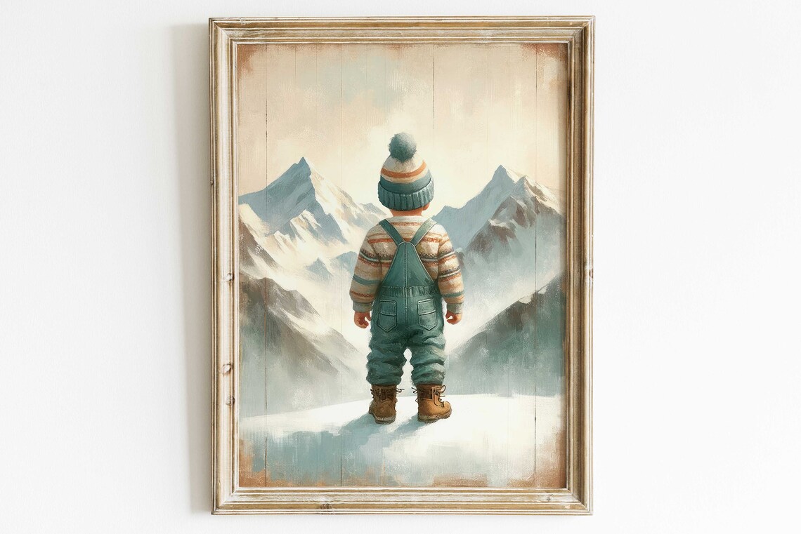 Adventure Toddler Nursery Decor, Vintage Mountain Art Print - Image 2