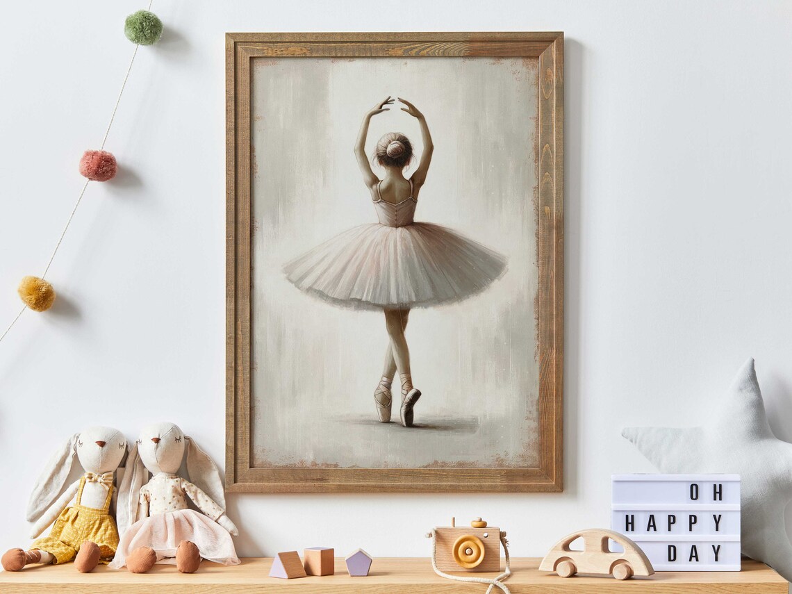 Ballet Nursery Decor, Ballerina Girl Room Art Print