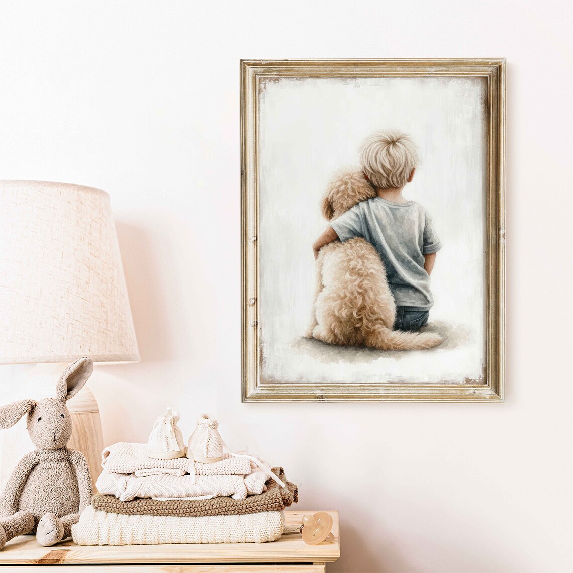 Goldendoodle Nursery Decor Boy Dog Art Print - Image 2