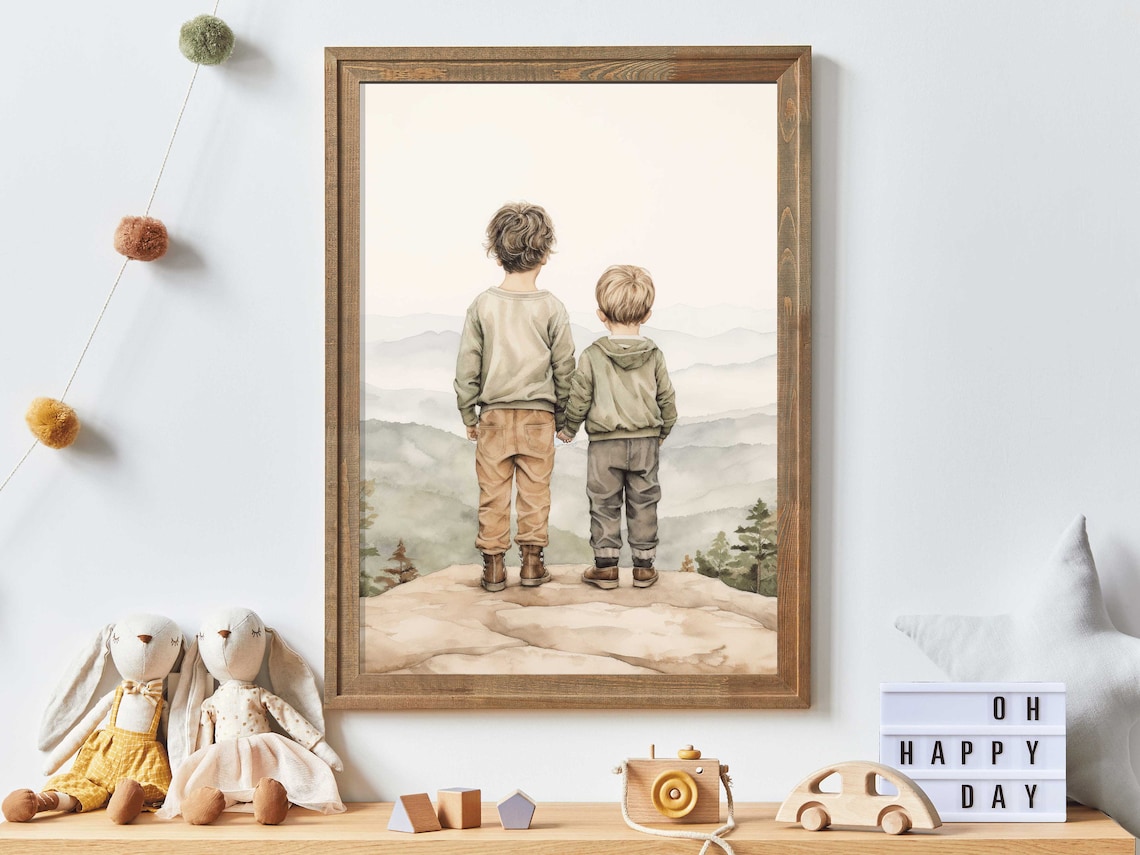 Brothers Bedroom Vintage Boy Adventure Art Print