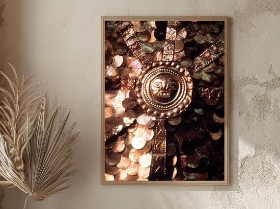 Ancient Inca Gold Wall Art Vintage Peru Decor Pre Columbian Print Boho Tribal Home Decor Rustic Gift Home Office Decor