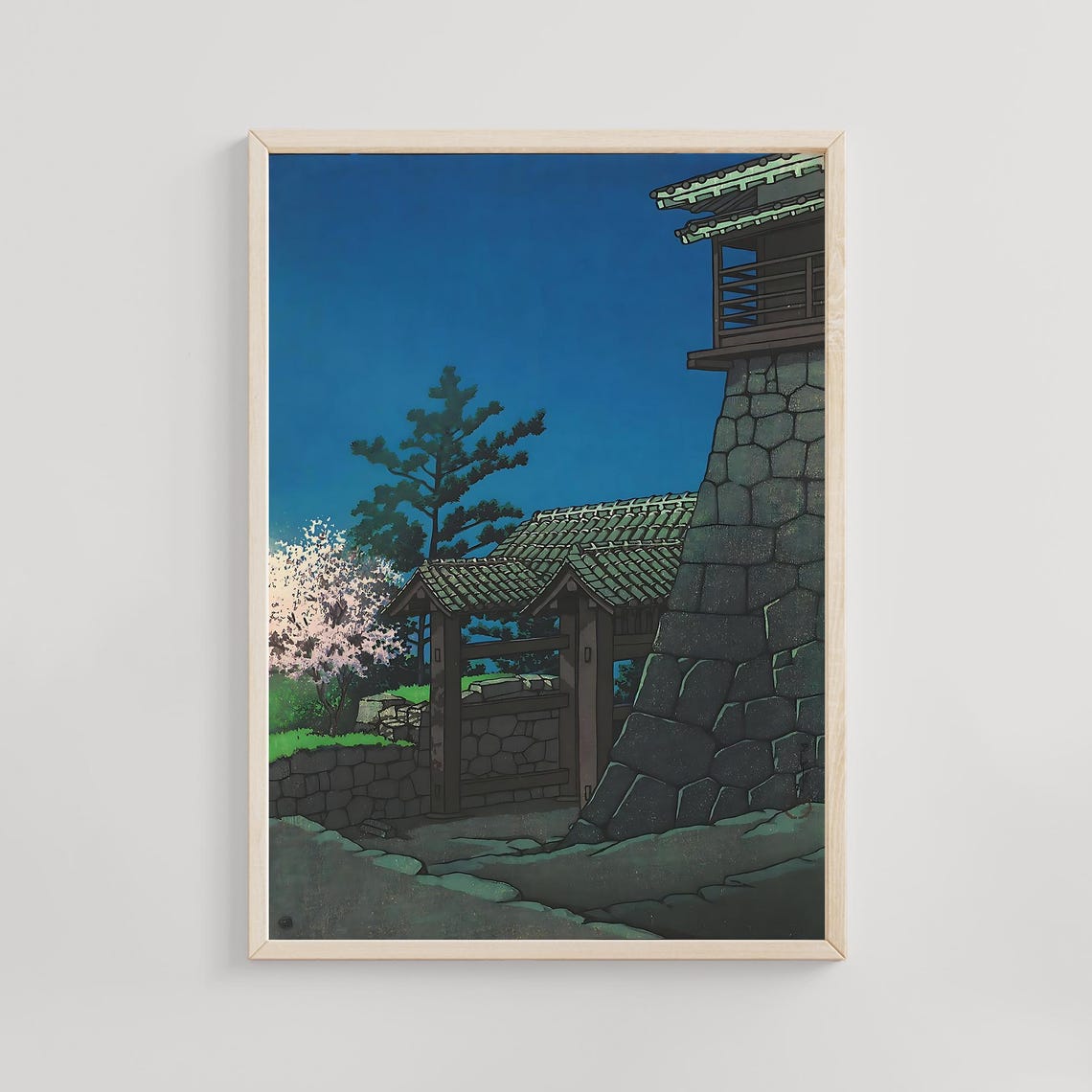 Kawase Hasui Matsuyama Castle Night 1936 Japanese Castle Art Poster