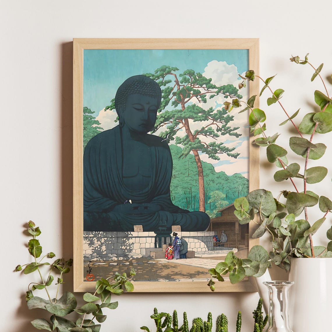 Great Buddha at Kamakura Daibutsu Kawase Hasui Japanese Art Poster