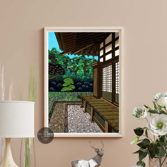 Zen Temple Zenji Nite By Gosho Kikuo Ukiyoe Poster Vintage Japanese Art Woodblock Print