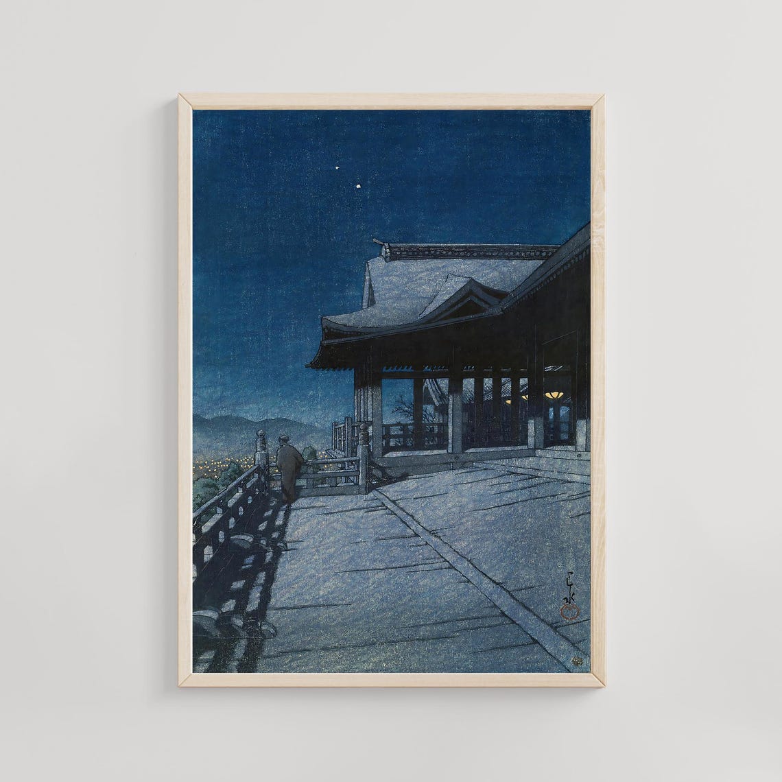 Kawase Hasui Kiyomizu Temple Kyoto 1930 Night View Terrace Poster
