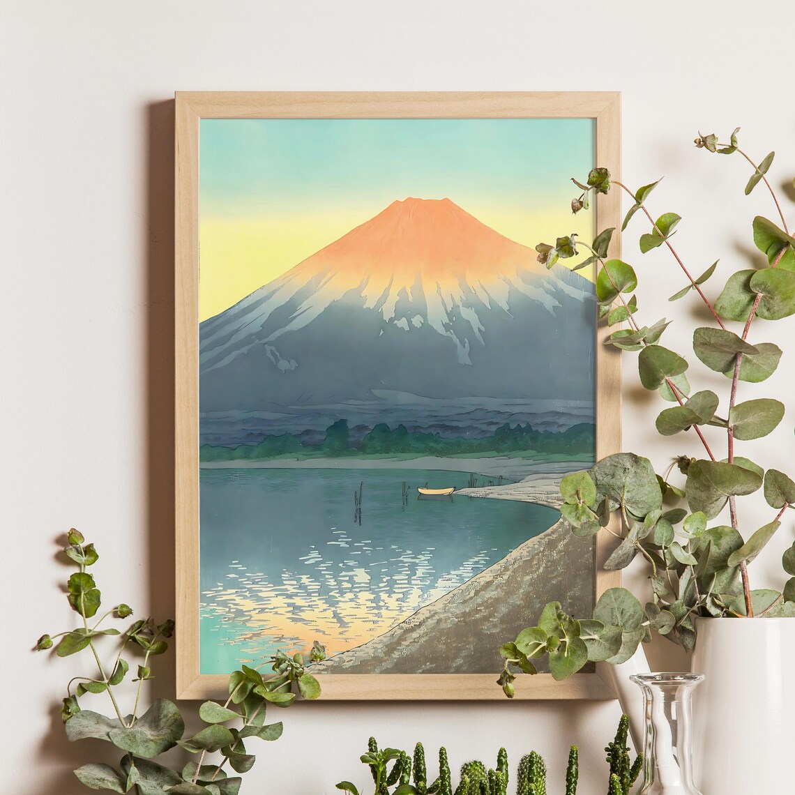 Kawase Hasui Lake Yamanaka Dawn Mt Fuji 1930 Woodblock Poster