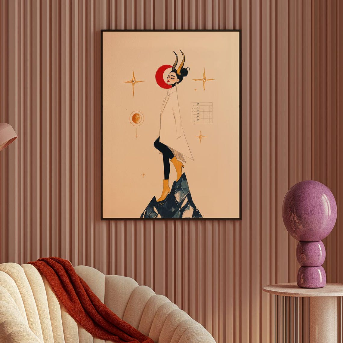Capricorn Zodiac Sign, Minimalist Astrological Art - Image 3