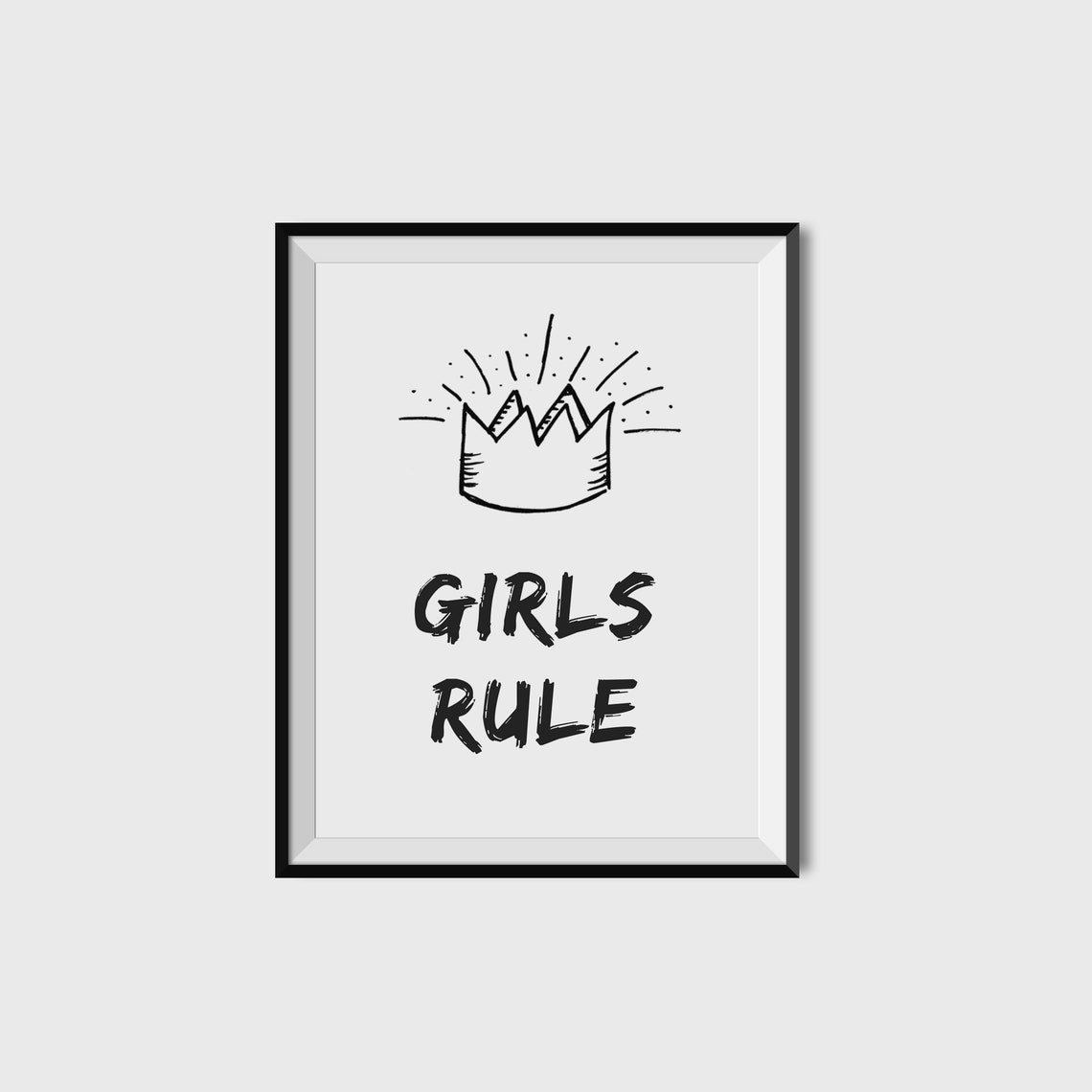 Girls Rule Print Dorm Room Decor Dorm Room Wall Art Girls Rule Poster College Dorm Girl Girl Power Girl Room Decor Girl Room Prints