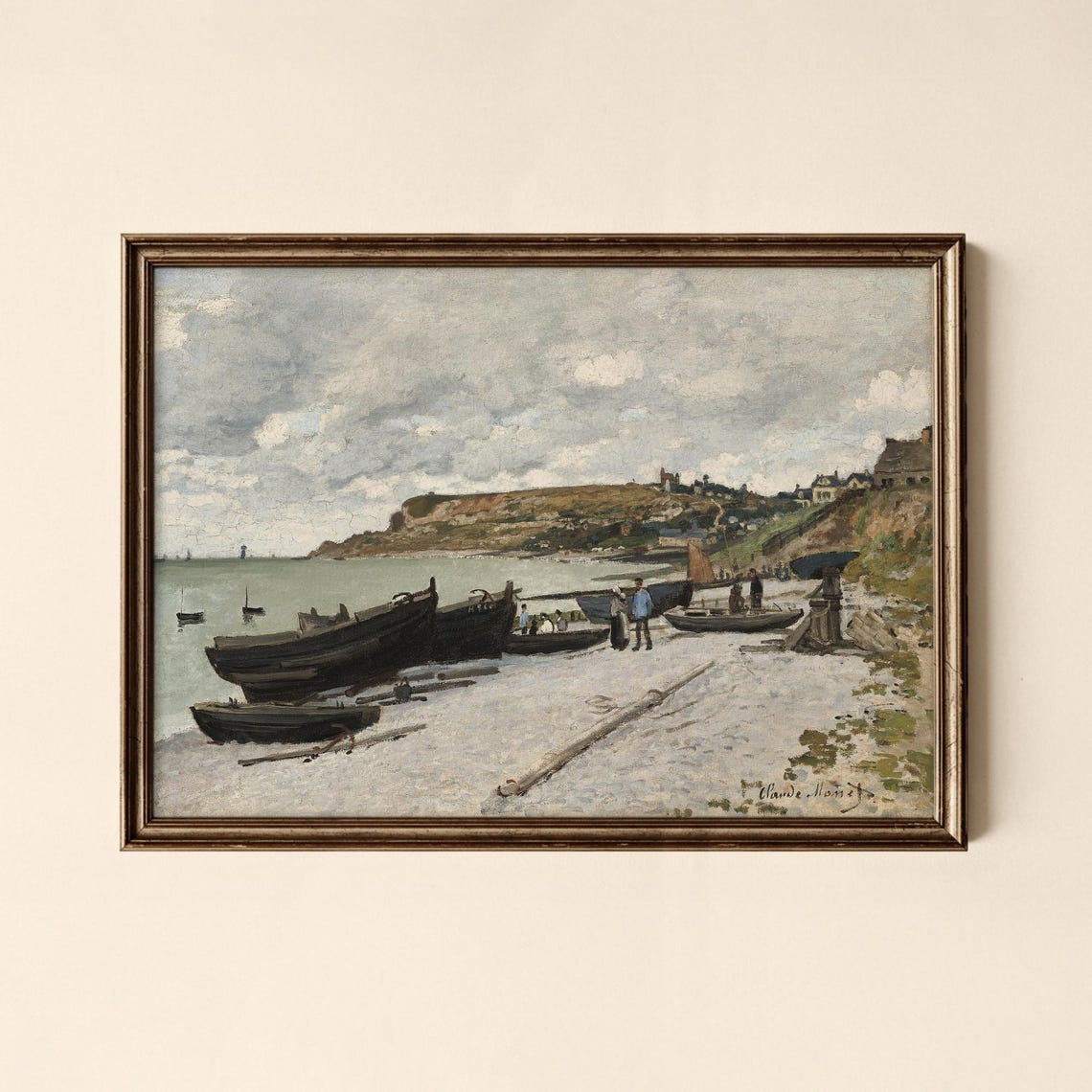 Claude Monet Fishing Boats On Normandy Beach Impressionist Poster